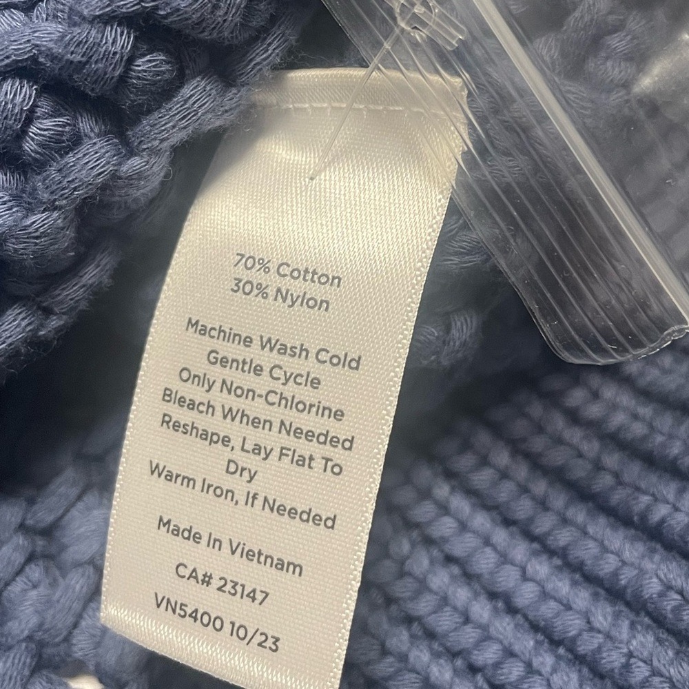 Haven Well Within Blue  Cable Knit Short Sleeve  Henley Sweater Women's‎ Medium - Picture 5 of 9